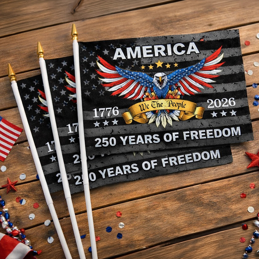 Handheld Flag - America 250th Anniversary Gifts For Mom, Dad, Brother, Sister - Raise The Flag, Raise The Pride