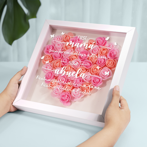Best Mother Ever - Family Personalized Custom Flower Shadow Box - Mother's Day, Gift For Mom, Grandma