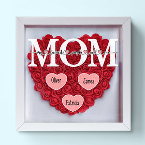 My Favorite People Call Me Mom - Family Personalized Custom Flower Shadow Box - Mother's Day, Gift For Mom, Grandma