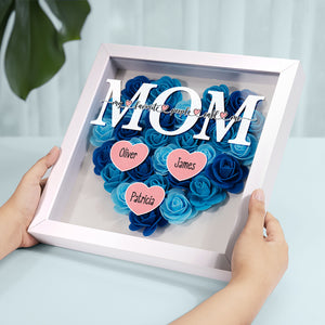 My Favorite People Call Me Mom - Family Personalized Custom Flower Shadow Box - Mother's Day, Gift For Mom, Grandma