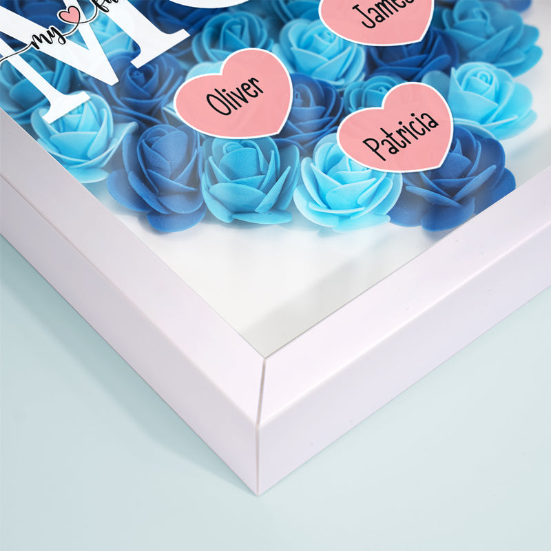 My Favorite People Call Me Mom - Family Personalized Custom Flower Shadow Box - Mother's Day, Gift For Mom, Grandma