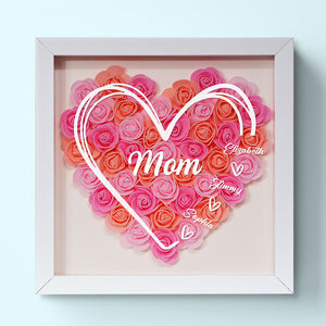 Motherhood Is The Only Thing In My Life - Family Personalized Custom Flower Shadow Box - Mother's Day, Gift For Mom, Grandma