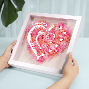 Best Mom Ever - Family Personalized Custom Flower Shadow Box - Mother's Day, Gift For Mom, Grandma
