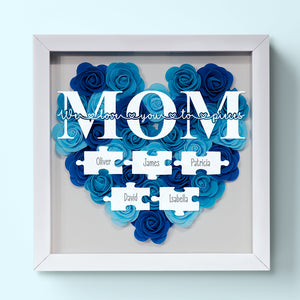 We Love You To Pieces - Family Personalized Custom Flower Shadow Box - Mother's Day, Gift For Mom, Grandma