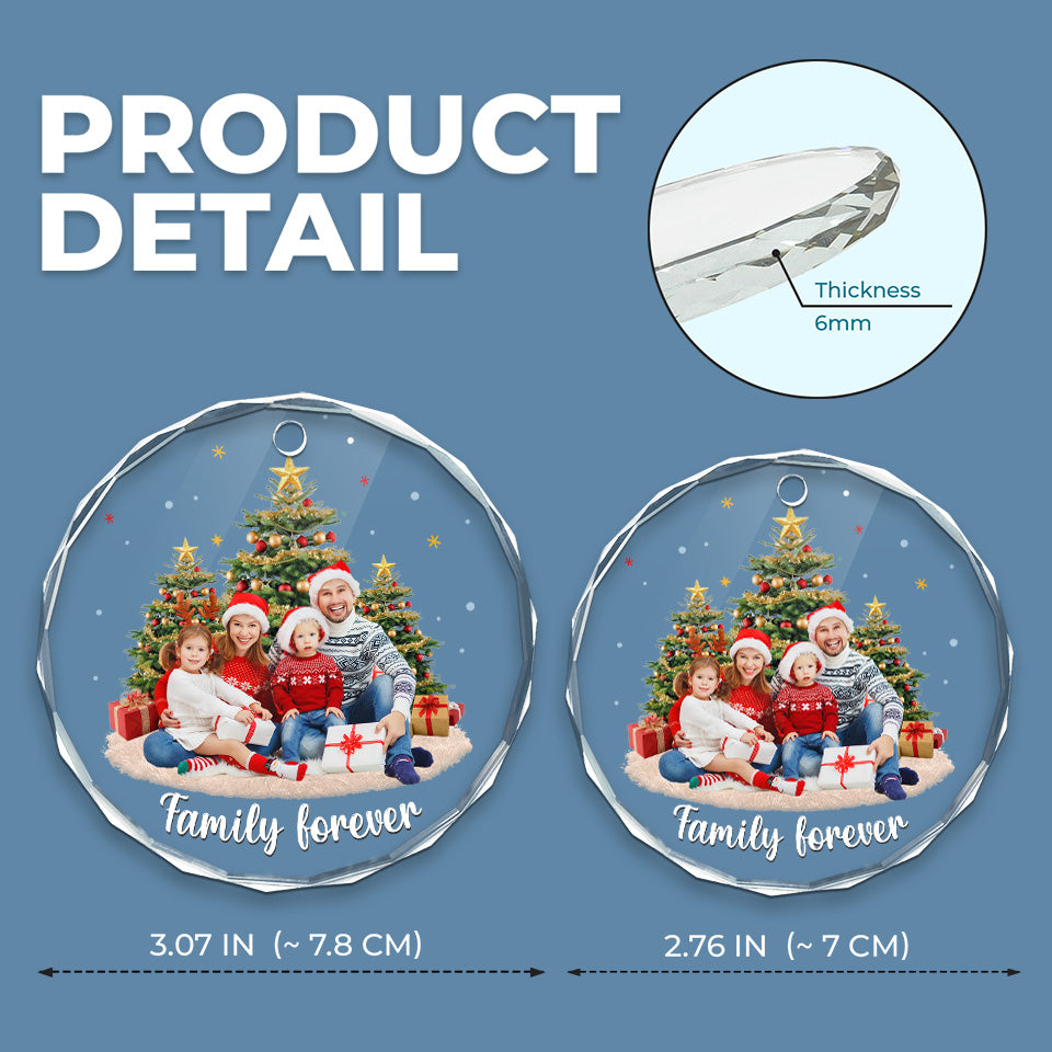 All I Want For Christmas Is To Be With My Family - Family Personalized Custom Circle Glass Ornament Christmas Gift For Family Members