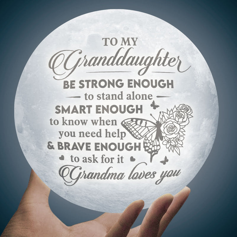 Brave Enough To Ask For Help - Moon Lamp - To My Granddaughter, Gift For Granddaughter, Granddaughter Gift From Grandma, Birthday Gift For Granddaughter, Christmas Gift