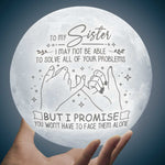 Sister Encouragement Gift with Hand Heart Design - Moon Lamp