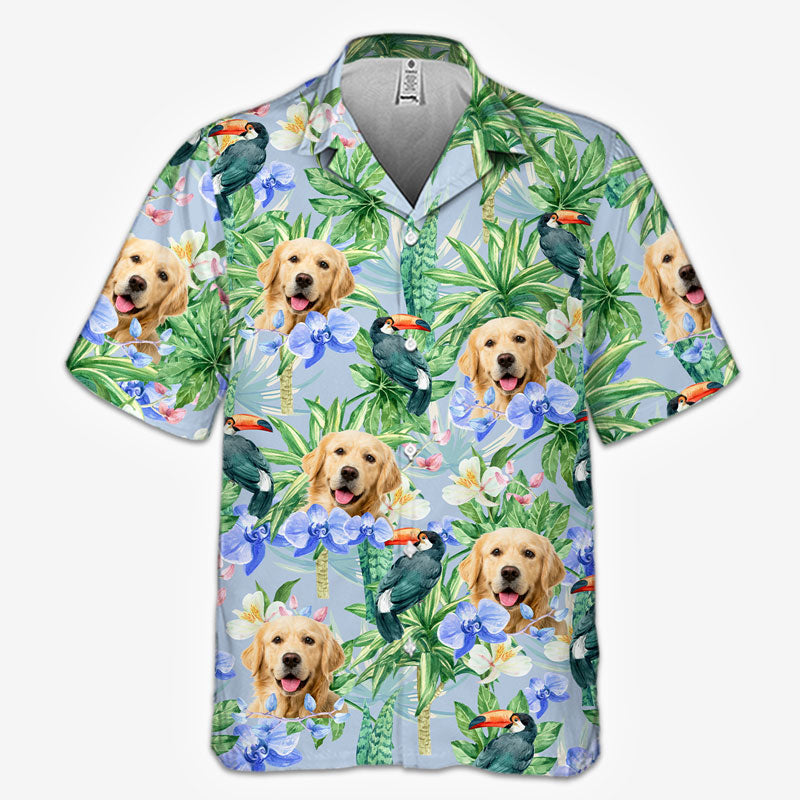 Custom Hawaiian Shirts With Pet Face, Dog Cat Floral Hawaiian