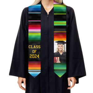 Class Of 2024 Graduate - Personalized Custom Graduation Stole - Upload Image, Graduation Gift