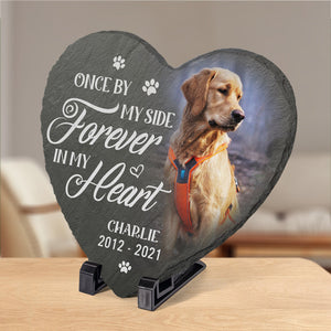 Custom Photo Heart Shaped Memorial Stone - Personalized Pet Memorial Sympathy Gifts For Dogs, Cats - Cherished Memories, Endless Love