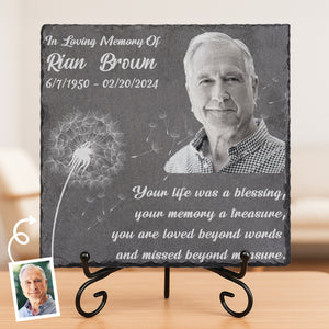 Custom Photo Your Spirit Will Always Be With Me - Memorial Personalized Custom Square Shaped Memorial Stone - Sympathy Gift For Family Members