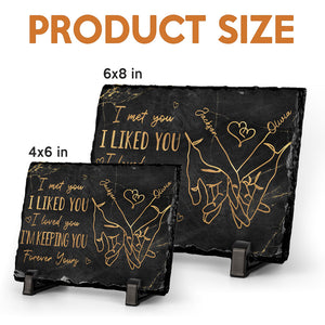 I Love You, Forever Yours - Couple Personalized Custom Rectangle Shaped Stone With Stand - Gift For Husband Wife, Anniversary