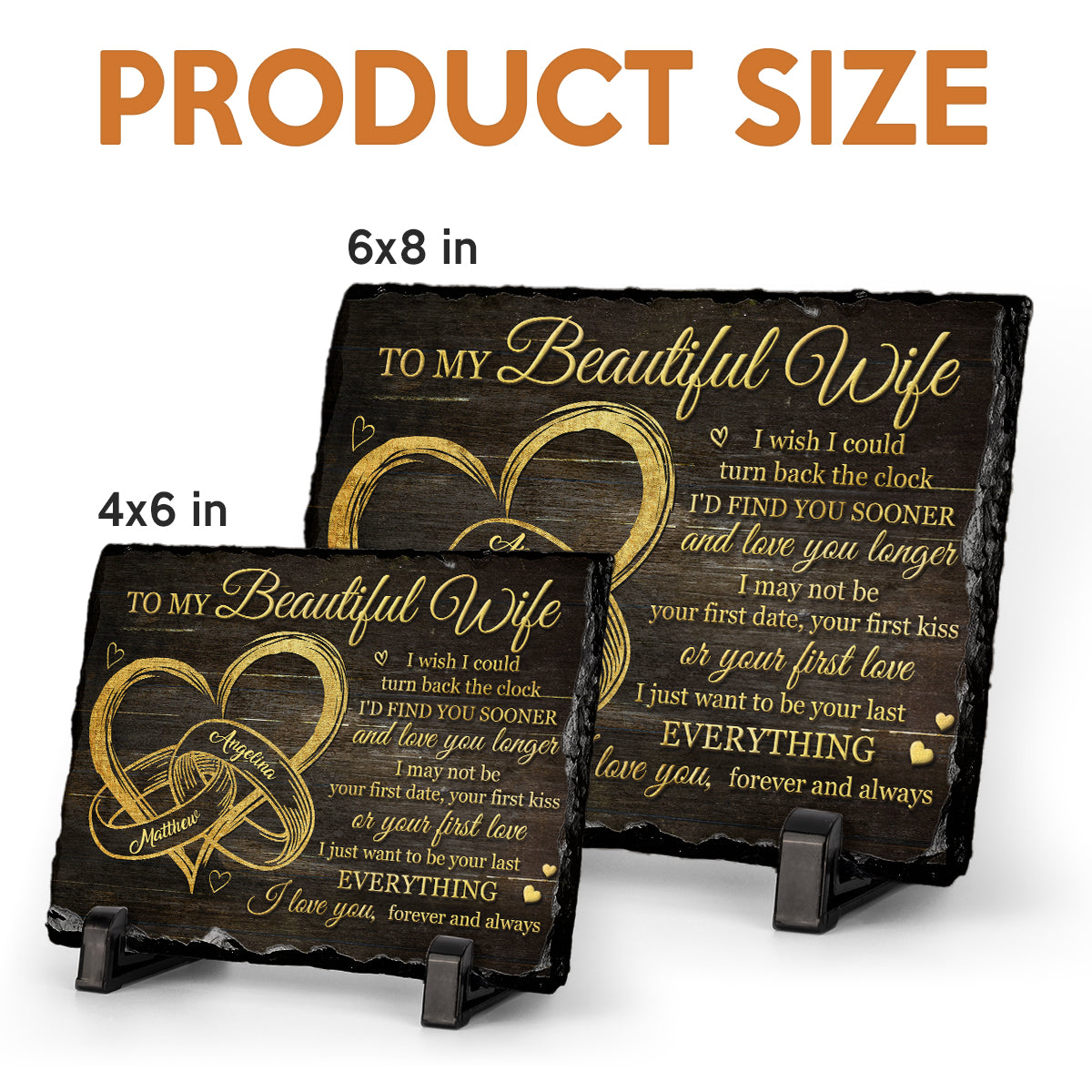 Je veux juste être ton dernier tout - Pierre rectangulaire personnalisée avec support pour couple - Cadeau pour mari et femme, anniversaire