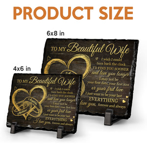 Je veux juste être ton dernier tout - Pierre rectangulaire personnalisée avec support pour couple - Cadeau pour mari et femme, anniversaire