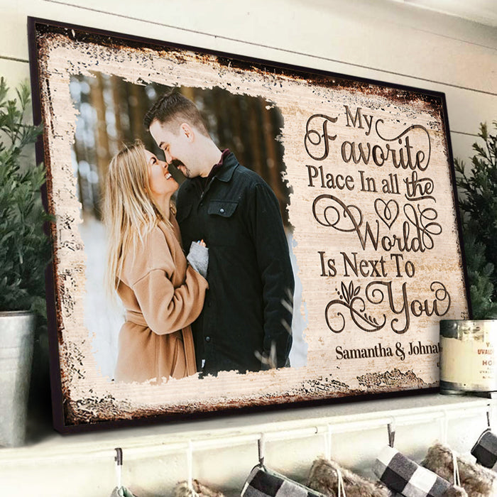 Custom Photo My Favorite Love Story Is Ours - Couple Personalized Custom Horizontal Poster - Gift For Husband Wife, Anniversary