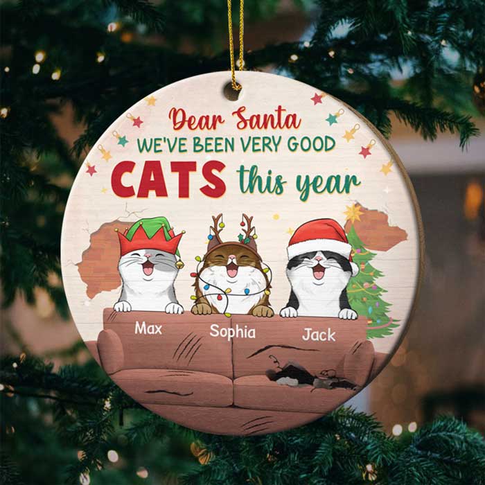 On The Naughty List - We Regret Nothing - Personalized Custom Round Shaped Wood Christmas Ornament