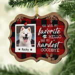 You Left Your Paw Prints On Our Hearts Forever - Personalized Custom Benelux Shaped Wood Christmas Ornament
