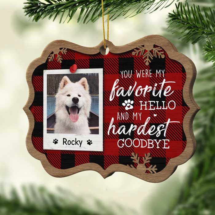 You Left Your Paw Prints On Our Hearts Forever - Personalized Custom Benelux Shaped Wood Christmas Ornament