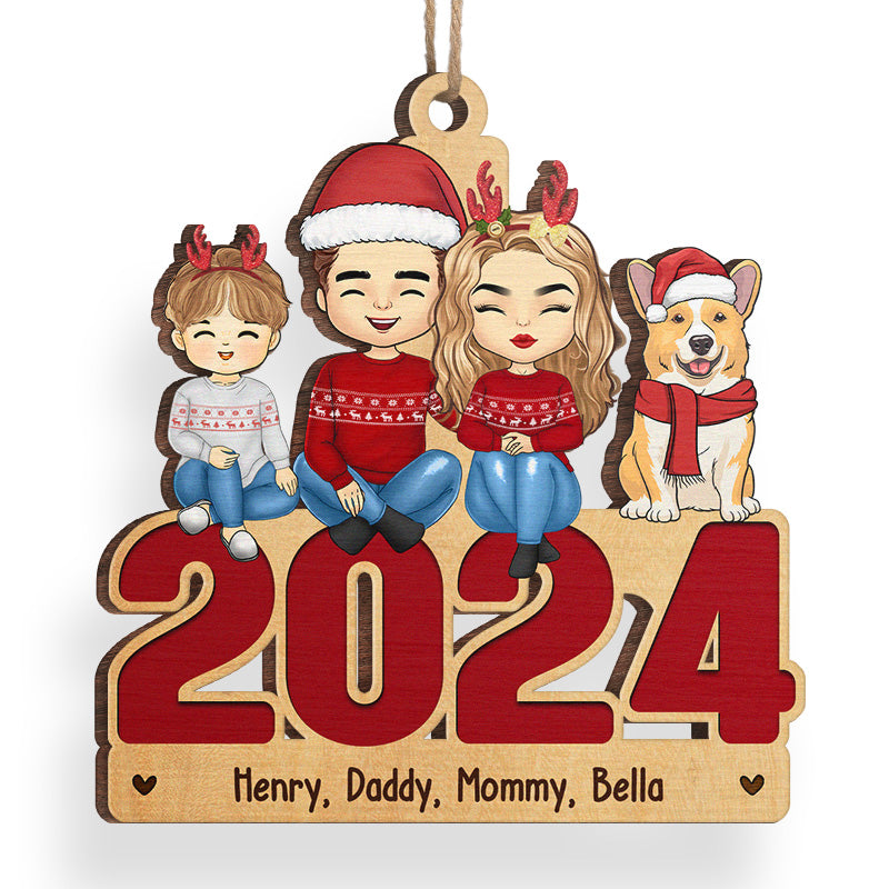 Family Melts My Heart - Family Personalized Custom Ornament - Wood Custom Shaped - Christmas Gift For Family Members