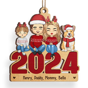 Family Melts My Heart - Family Personalized Custom Ornament - Wood Custom Shaped - Christmas Gift For Family Members