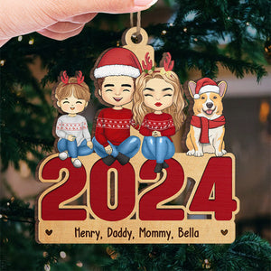 Family Melts My Heart - Family Personalized Custom Ornament - Wood Custom Shaped - Christmas Gift For Family Members