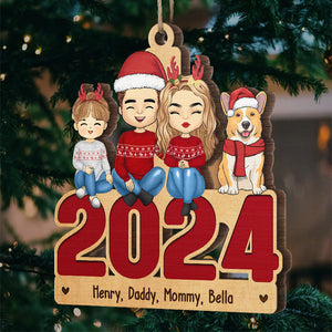 Family Melts My Heart - Family Personalized Custom Ornament - Wood Custom Shaped - Christmas Gift For Family Members