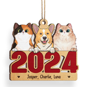 Here Comes Santa Paws - Dog & Cat Personalized Custom Ornament - Wood Unique Shaped - Christmas Gift For Pet Owners, Pet Lovers