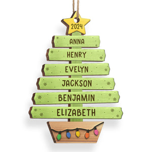 L'amour fait la famille - Décoration de Noël personnalisée pour la famille - Forme en bois personnalisée - Cadeau de Noël pour les membres de la famille
