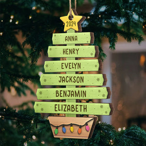 L'amour fait la famille - Décoration de Noël personnalisée pour la famille - Forme en bois personnalisée - Cadeau de Noël pour les membres de la famille