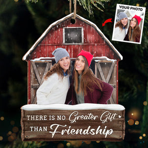 Friends Custom Photo Enjoy The Christmas Season Together - Bestie Personalized Custom Ornament - Wood Custom Shaped - Christmas Gift For Best Friends, BFF, Sisters