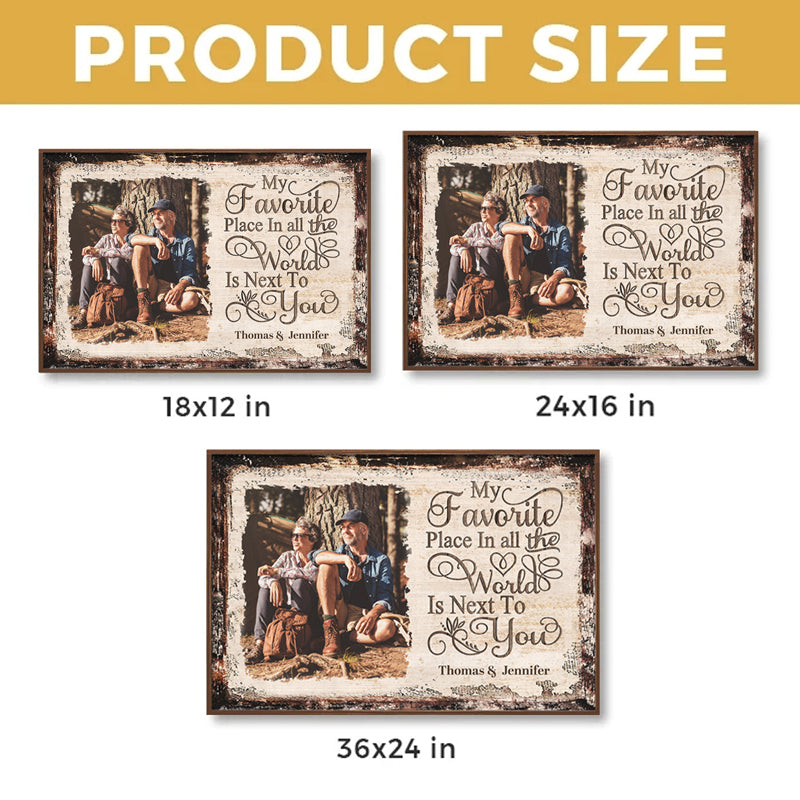 Photo personnalisée « Mon histoire d'amour préférée est la nôtre » - Affiche horizontale personnalisée pour couple - Cadeau pour mari et femme, anniversaire