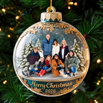 Custom Photo Acrylic Ornament - Personalized Christmas Birthday Gifts For Family - Happiness Is Hanging Right Here