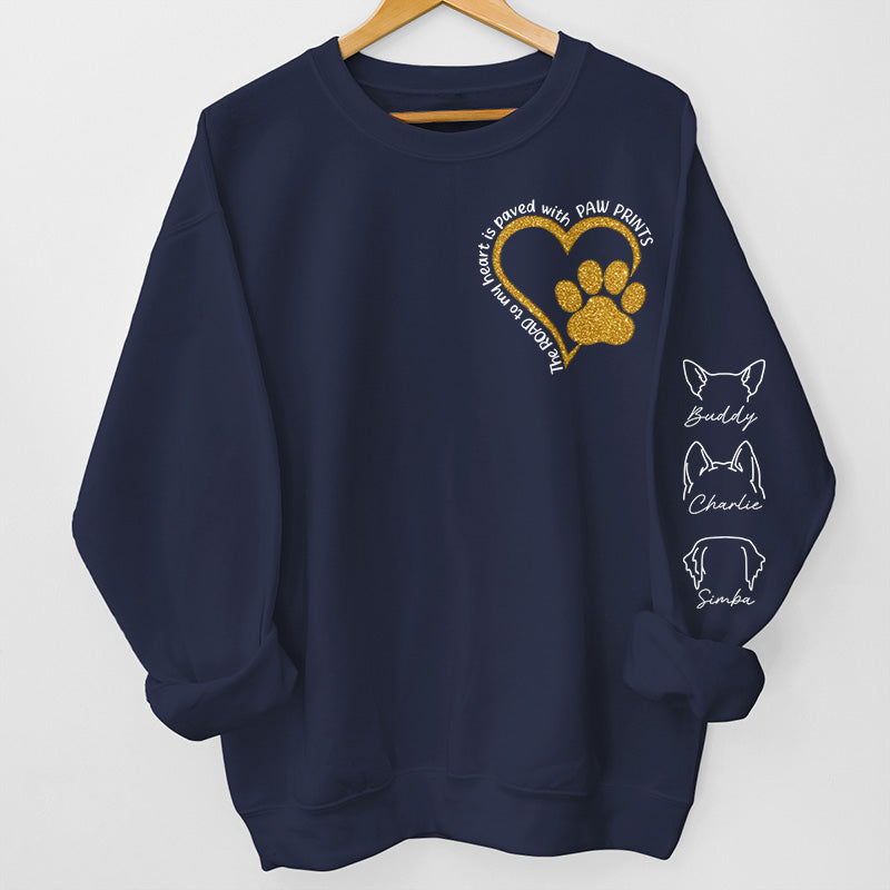 Road To Dog Mom Heart - Dog & Cat Personalized Custom Unisex Sweatshirt With Design On Sleeve - Sympathy Gift, Gift For Pet Owners, Pet Lovers