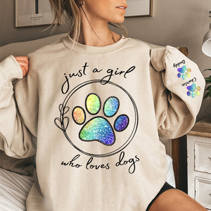 A Girl Who Loves Fur Baby - Dog Personalized Custom Unisex Sweatshirt With Design On Sleeve - Gift For Pet Owners, Pet Lovers