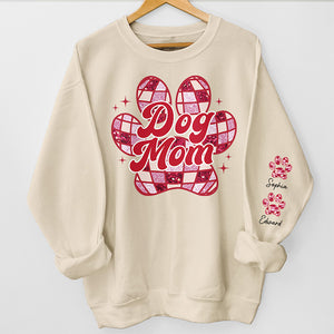 Be A Happy Fur Mom - Dog & Cat Personalized Custom Unisex Sweatshirt With Design On Sleeve - Gift For Pet Owners, Pet Lovers