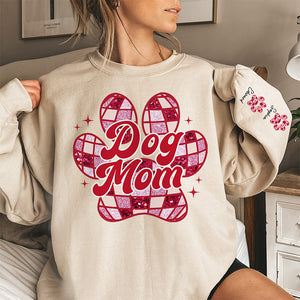 Be A Happy Fur Mom - Dog & Cat Personalized Custom Unisex Sweatshirt With Design On Sleeve - Gift For Pet Owners, Pet Lovers