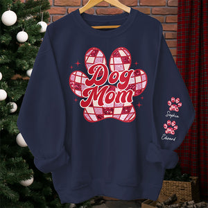 Be A Happy Fur Mom - Dog & Cat Personalized Custom Unisex Sweatshirt With Design On Sleeve - Gift For Pet Owners, Pet Lovers