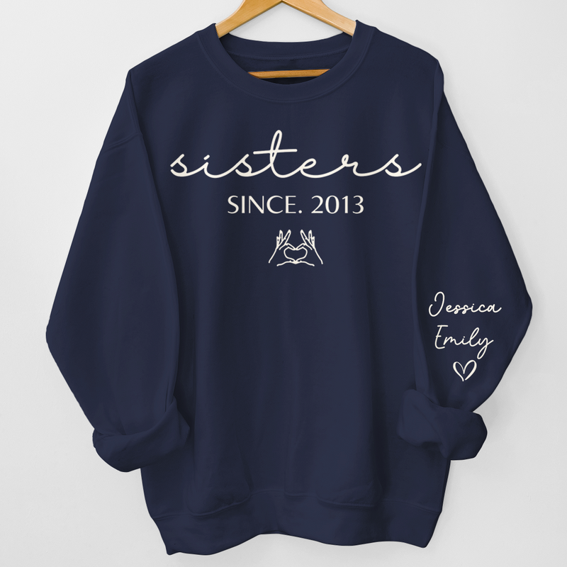 A Pinky Promise Of Us - Bestie Personalized Custom Unisex Sweatshirt With Design On Sleeve - Gift For Best Friends, BFF, Sisters
