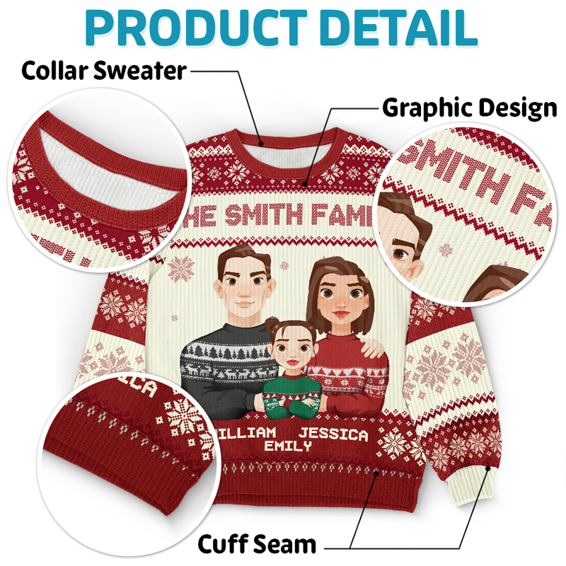 Family Is The Best Thing In Life - Family Personalized Custom Ugly Sweatshirt - Unisex Wool Jumper - Christmas Gift For Family Members