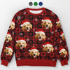 Sweat-shirt personnalisé avec photo « Paw La-La-La-La ! » pour chien et chat – Pull unisexe en laine – Cadeau de Noël pour propriétaires et amoureux des animaux