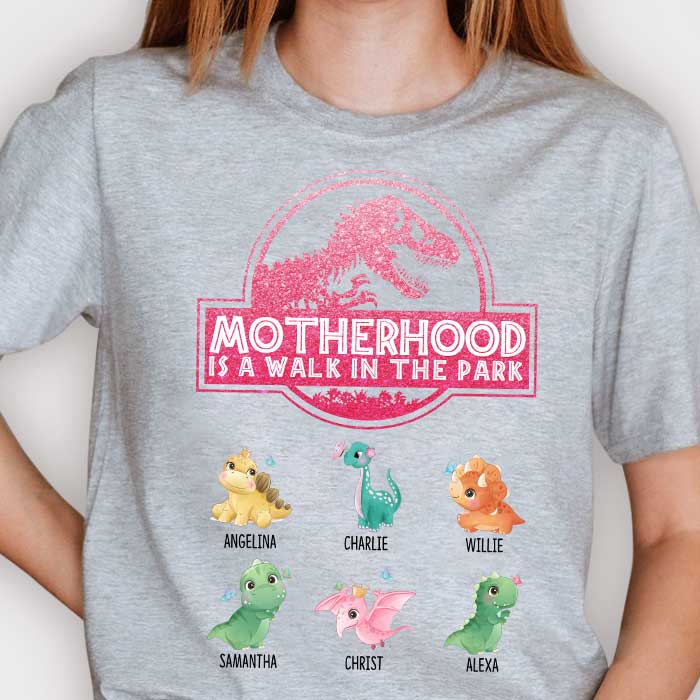 Motherhood Is A Walk In The Park - Personalized T-Shirt
