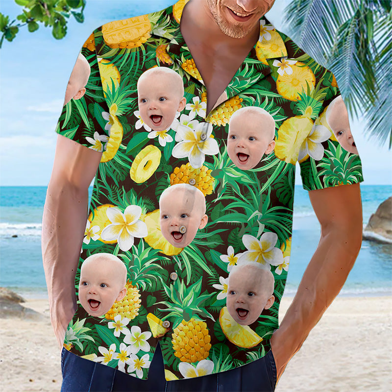 Custom Photo Summer Breeze - Family Custom Hawaiian Shirt, Custom Shirts, Personalized Shirts, Hawaiian Shirt for Men, Beach Shirt, Aloha Shirt Men - Summer Vacation Gift, Gift For Family Members