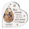 Custom Photo Best Friends Come Into Our Lives - Memorial Personalized Custom Heart Shaped Acrylic Plaque - Sympathy Gift, Gift For Pet Owners, Pet Lovers