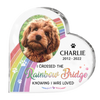Custom Photo I Crossed The Rainbow Bridge Knowing That I Was Loved - Memorial Personalized Custom Heart Shaped Acrylic Plaque - Sympathy Gift, Gift For Pet Owners, Pet Lovers