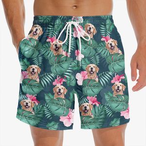 Custom Photo I'm On A Summer Roll - Dog & Cat Personalized Custom Tropical Hawaiian Aloha Men Beach Shorts - Summer Vacation Gift, Birthday Party Gift For Pet Owners, Pet Lovers