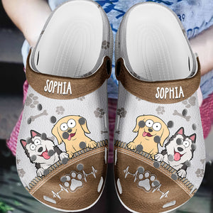 Dogs Leave Pawprints On Our Hearts - Dog & Cat Personalized Custom Unisex Clogs, Slide Sandals - Gift For Pet Owners, Pet Lovers