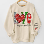 The Perfect Grandma - Family Personalized Custom Unisex Sweatshirt With Design On Sleeve - Christmas Gift For Mom, Grandma