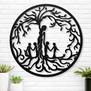 The Love Of Mother - Family Personalized Custom Home Decor Cut Metal Sign, Metal Wall Art - Gift For Family Members