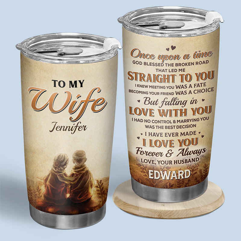 Love You Forever & Always - Couple Personalized Custom Tumbler - Gift For Husband Wife, Anniversary