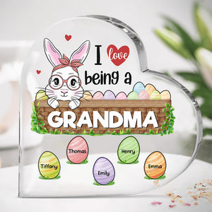 Love Being Called Grandma - Family Personalized Custom Heart Shaped Acrylic Plaque - Gift For Grandma